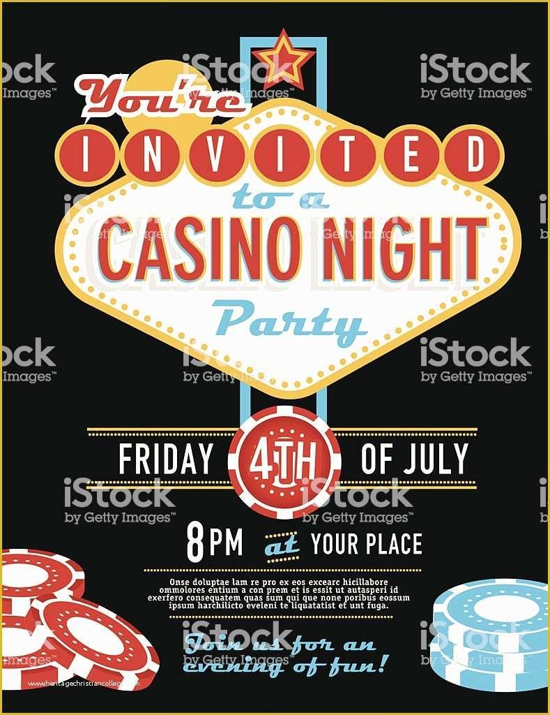 Casino Party Invitations Templates Free Of Las Vegas Sign Party And