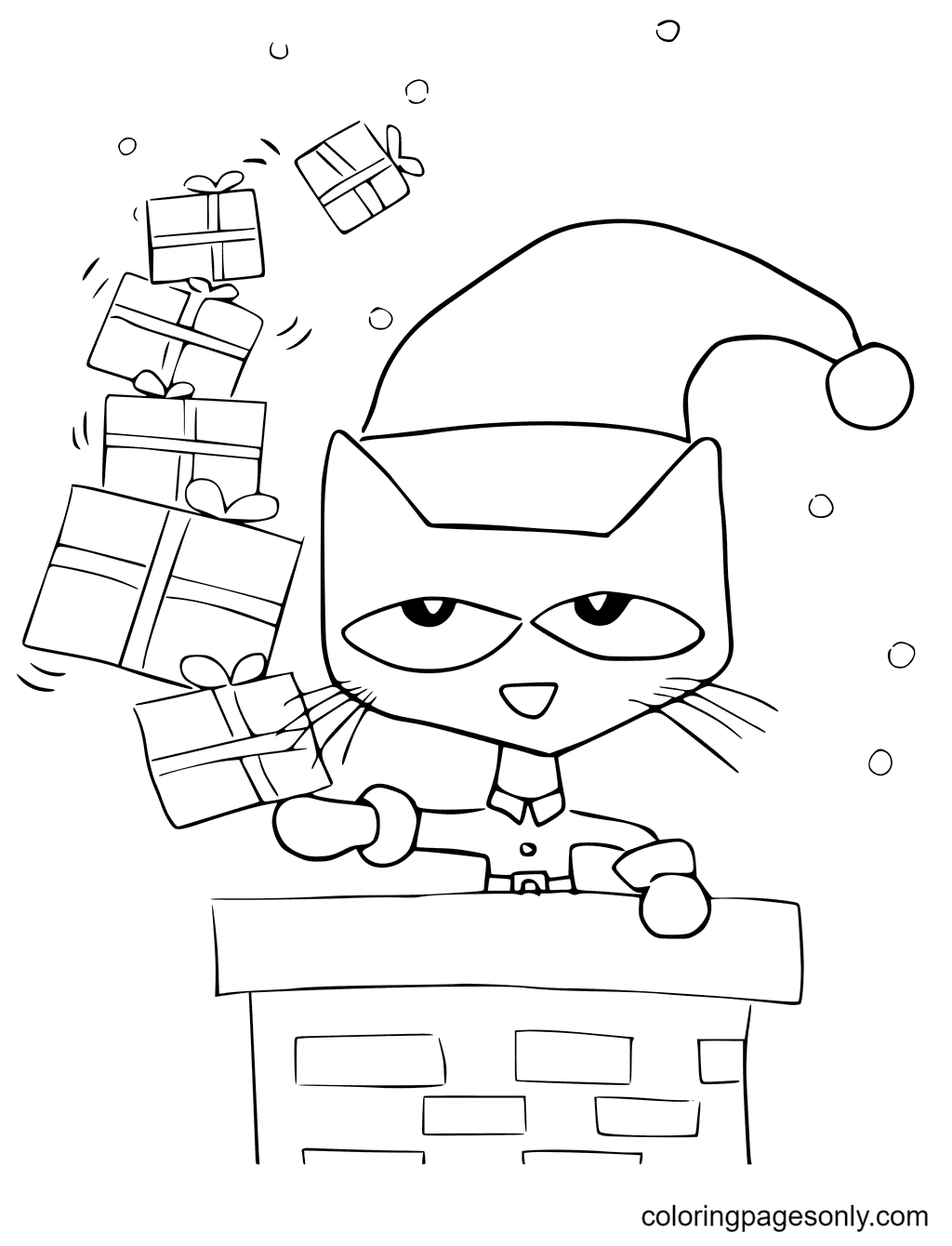 Cat Christmas Coloring Pages Christmas Animals Coloring Pages 