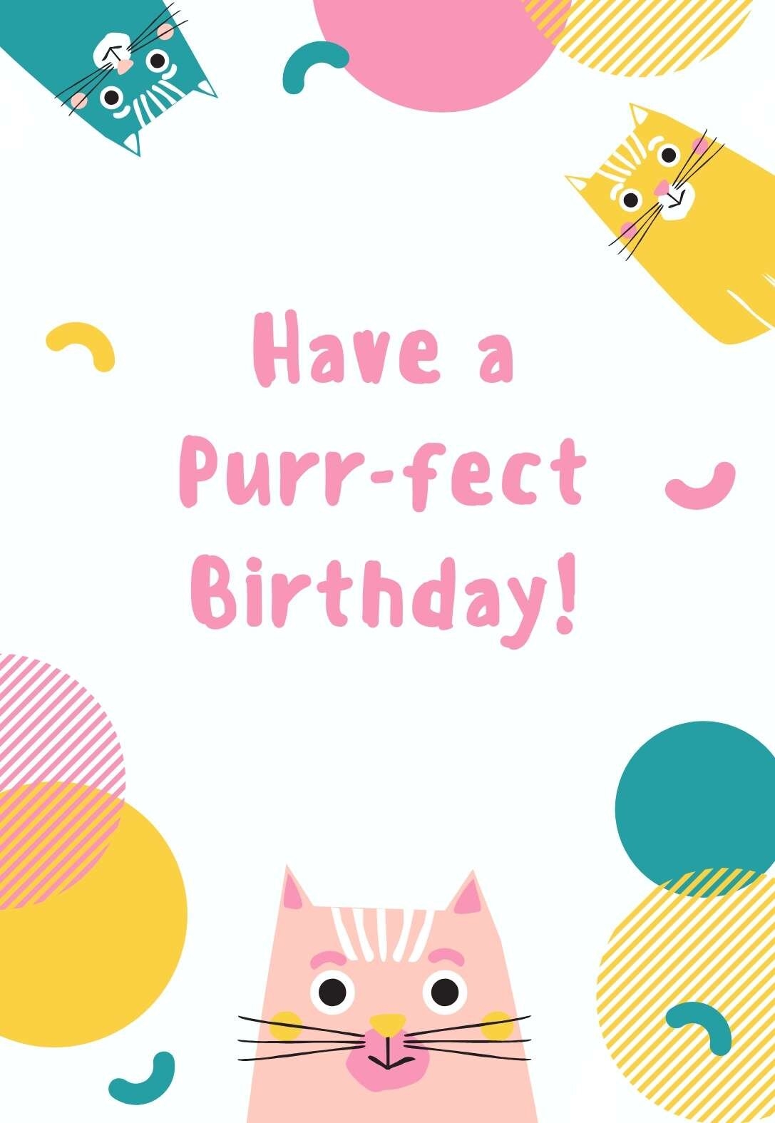 Cat Printable Birthday Card PRINTBIRTHDAY CARDS