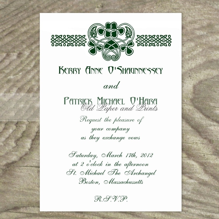 Celtic Or Irish Wedding Invitations Or Save By OldPaperAndPrints 21 