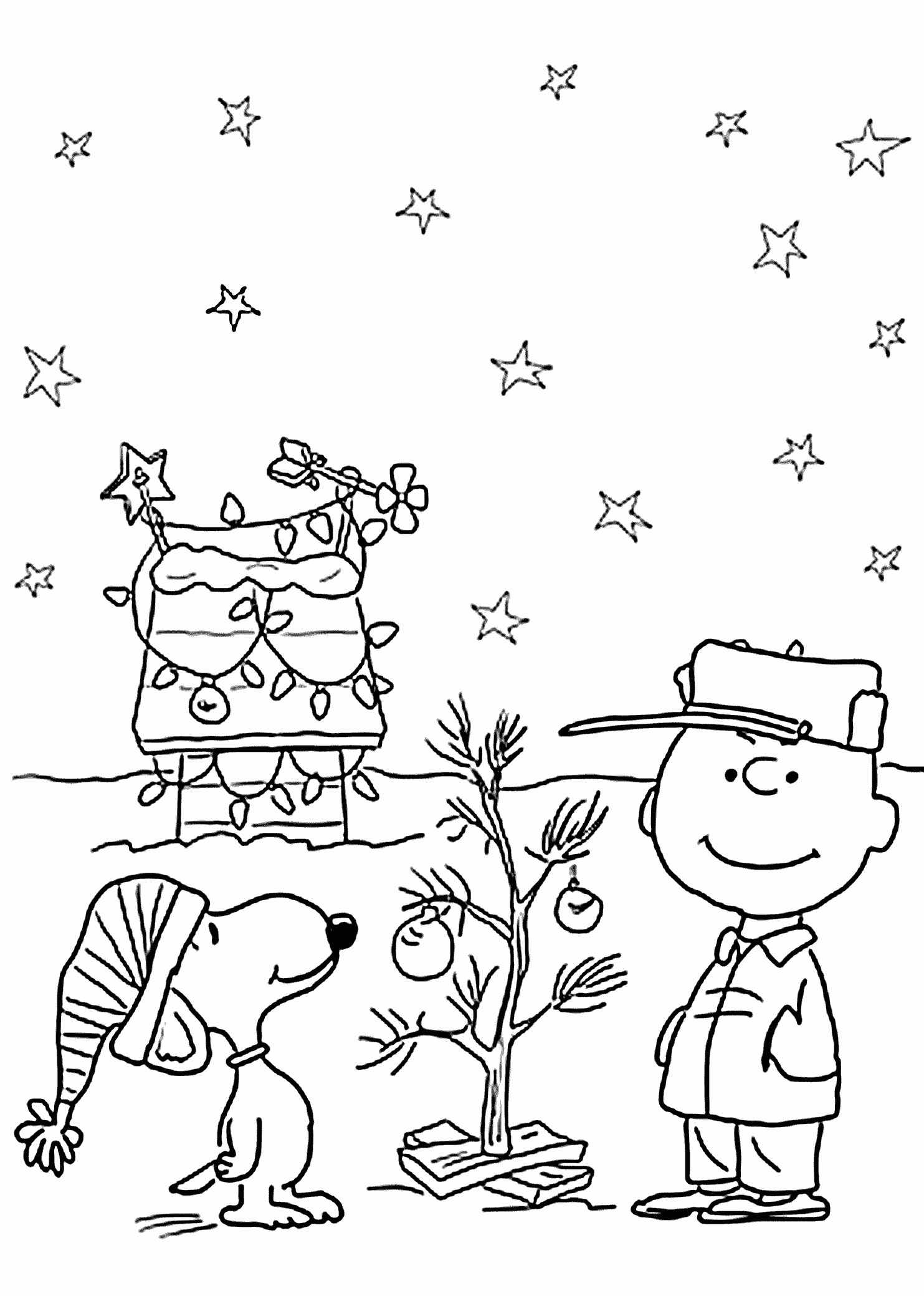 Charlie Brown Christmas Coloring Pages Free Coloring Home