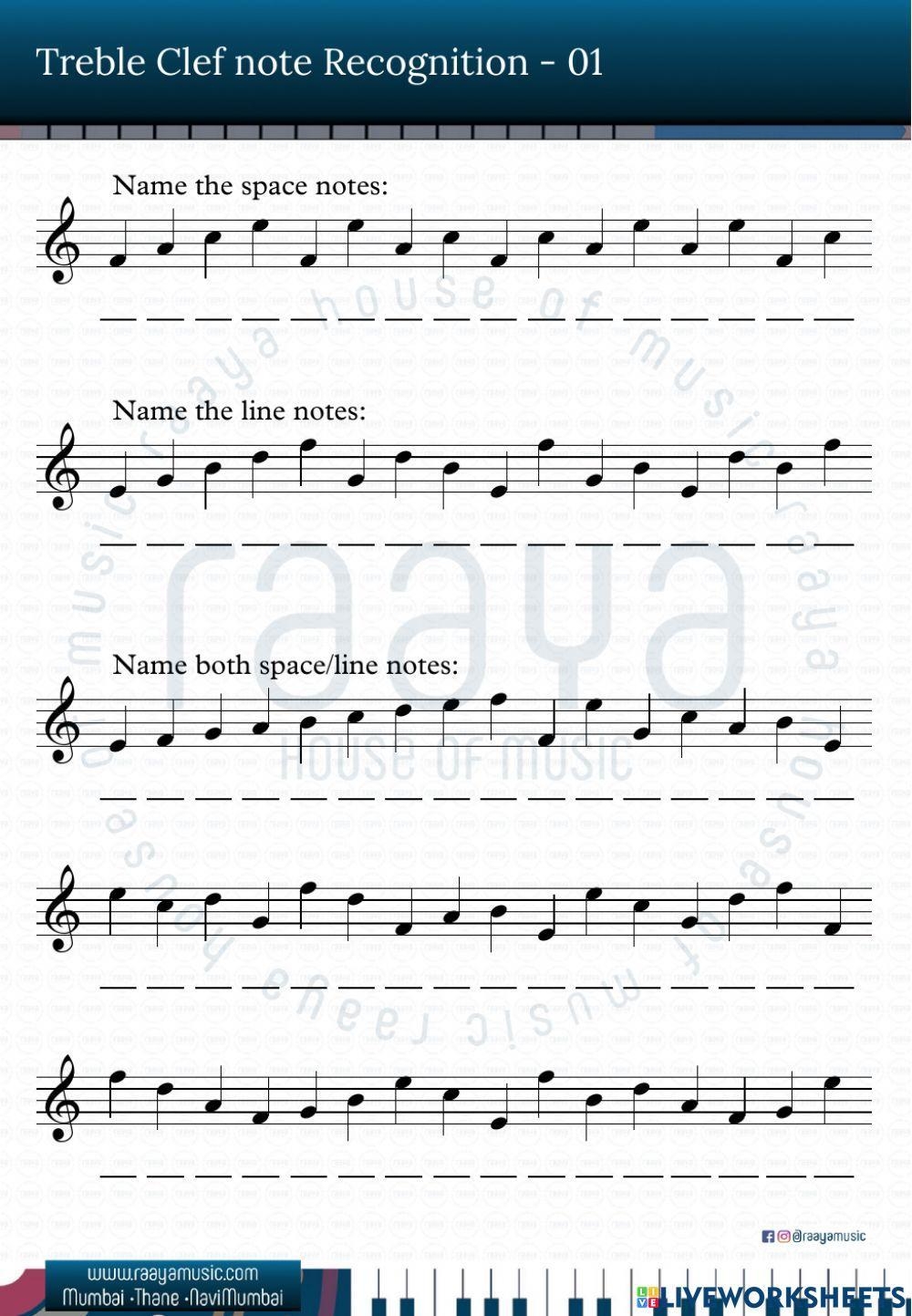 Chelsie Vang Unit 1 Assignment 3 Treble Clef Note Recognition 
