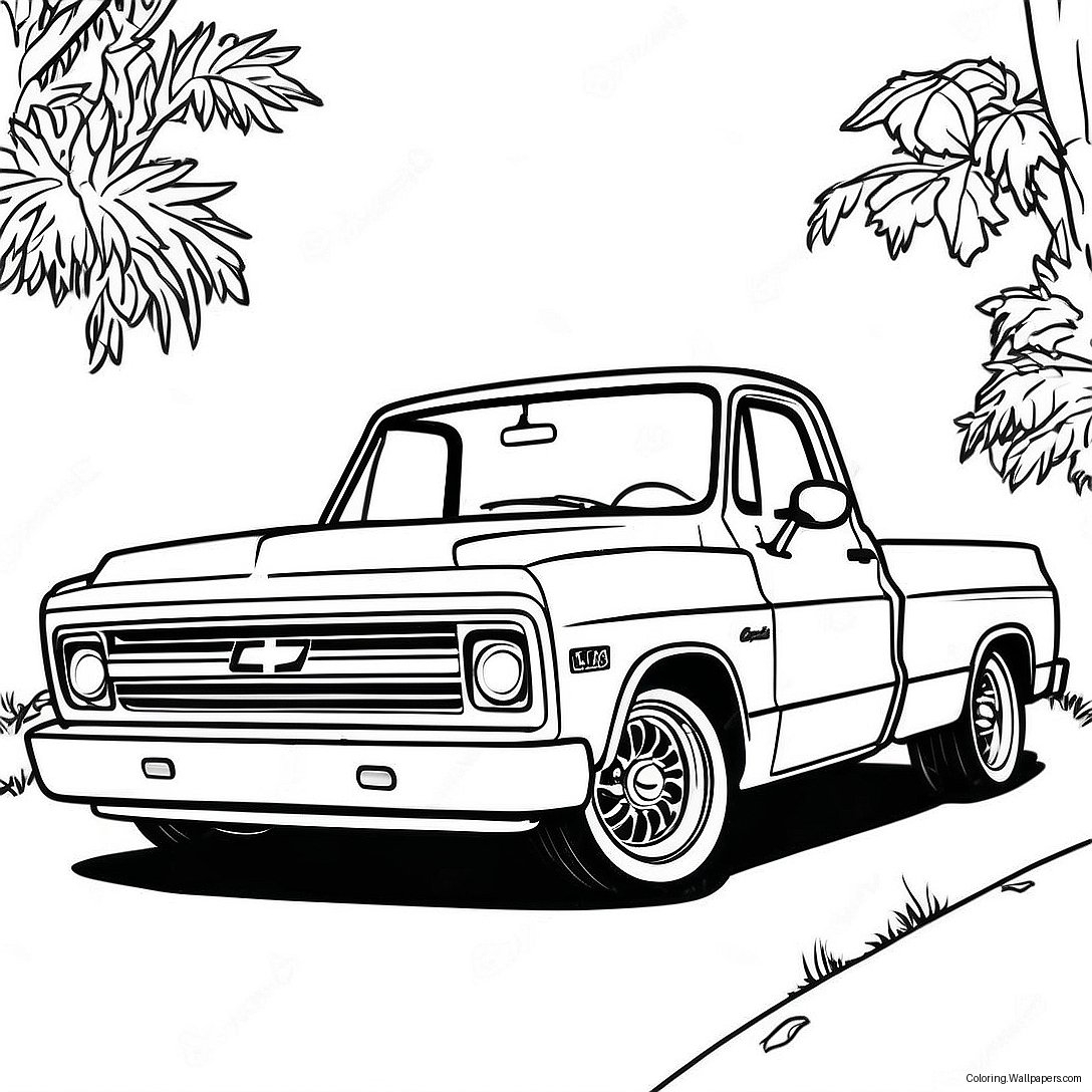 Chevy C10 Vintage Style Coloring Page 47394 37473 