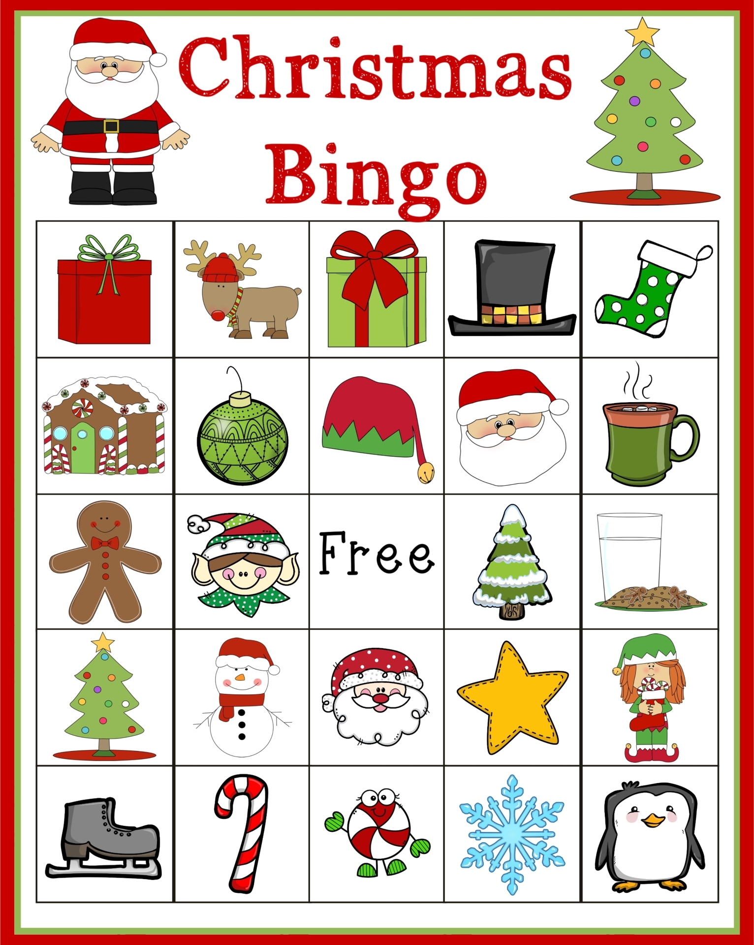 10free printable christmas themed bingo cards