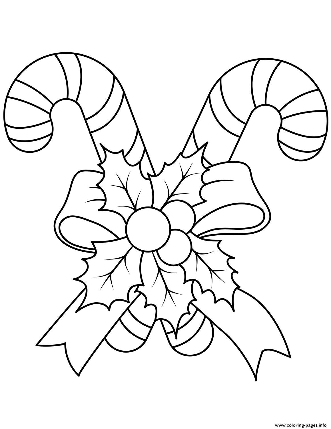 Christmas Candy Canes Coloring Page Printable