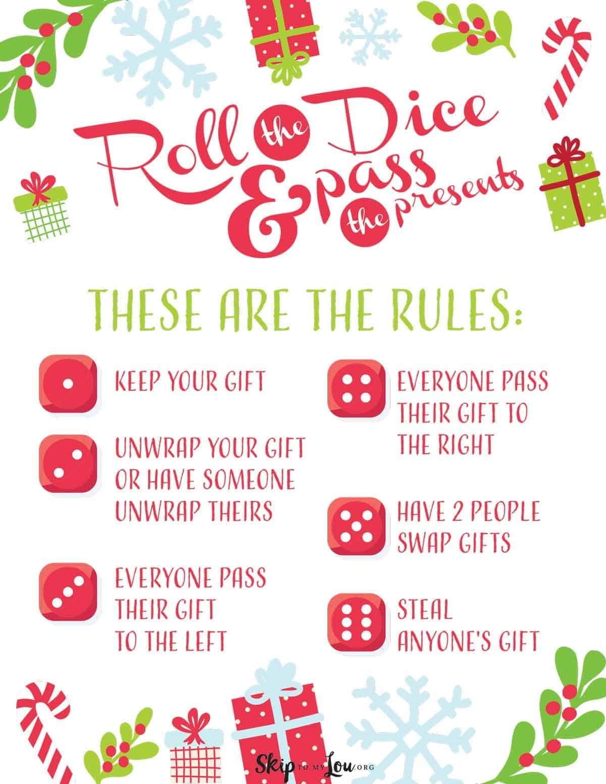 christmas gift exchange games for family printable