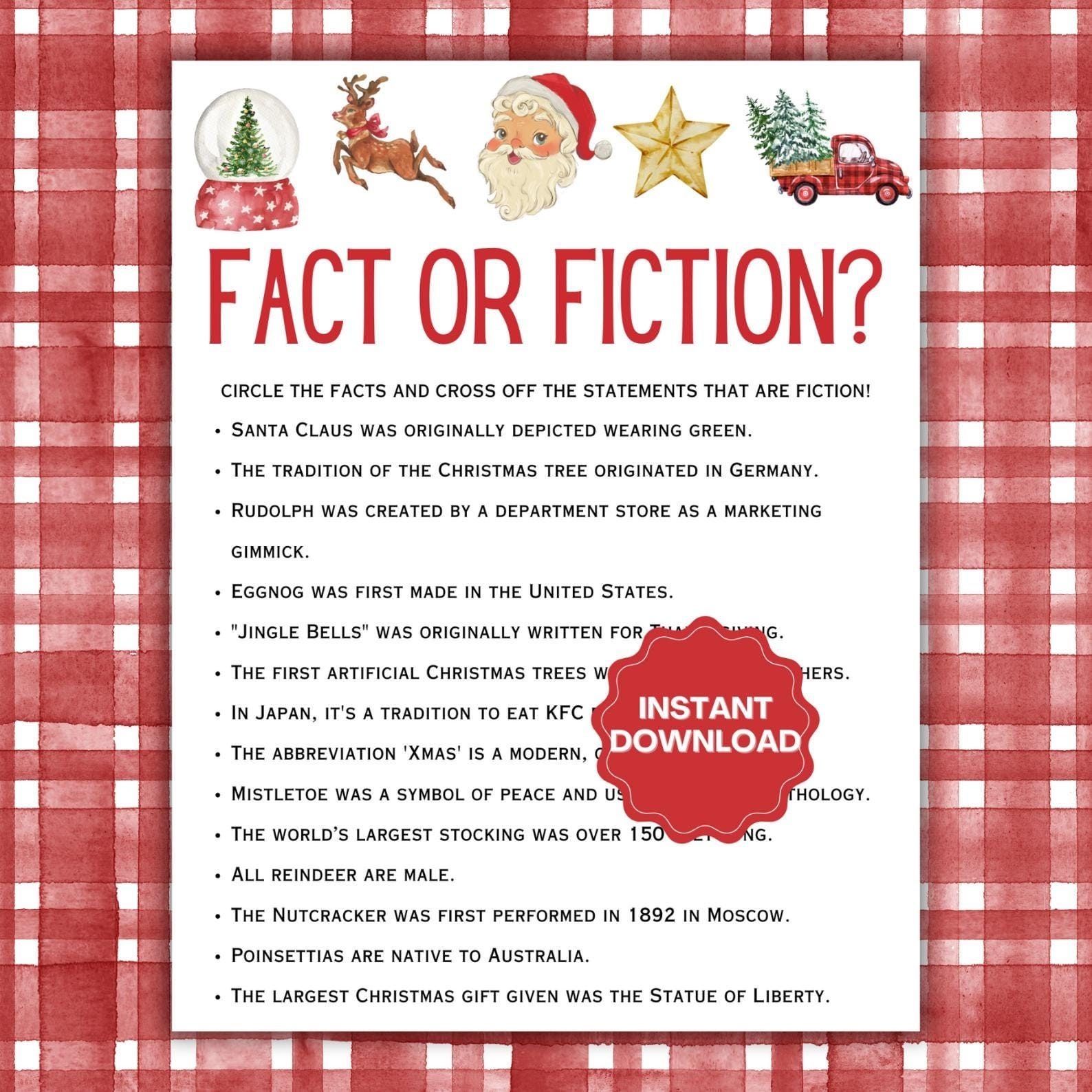 Christmas Fact Or Fiction Christmas Party Games Family Christmas Games