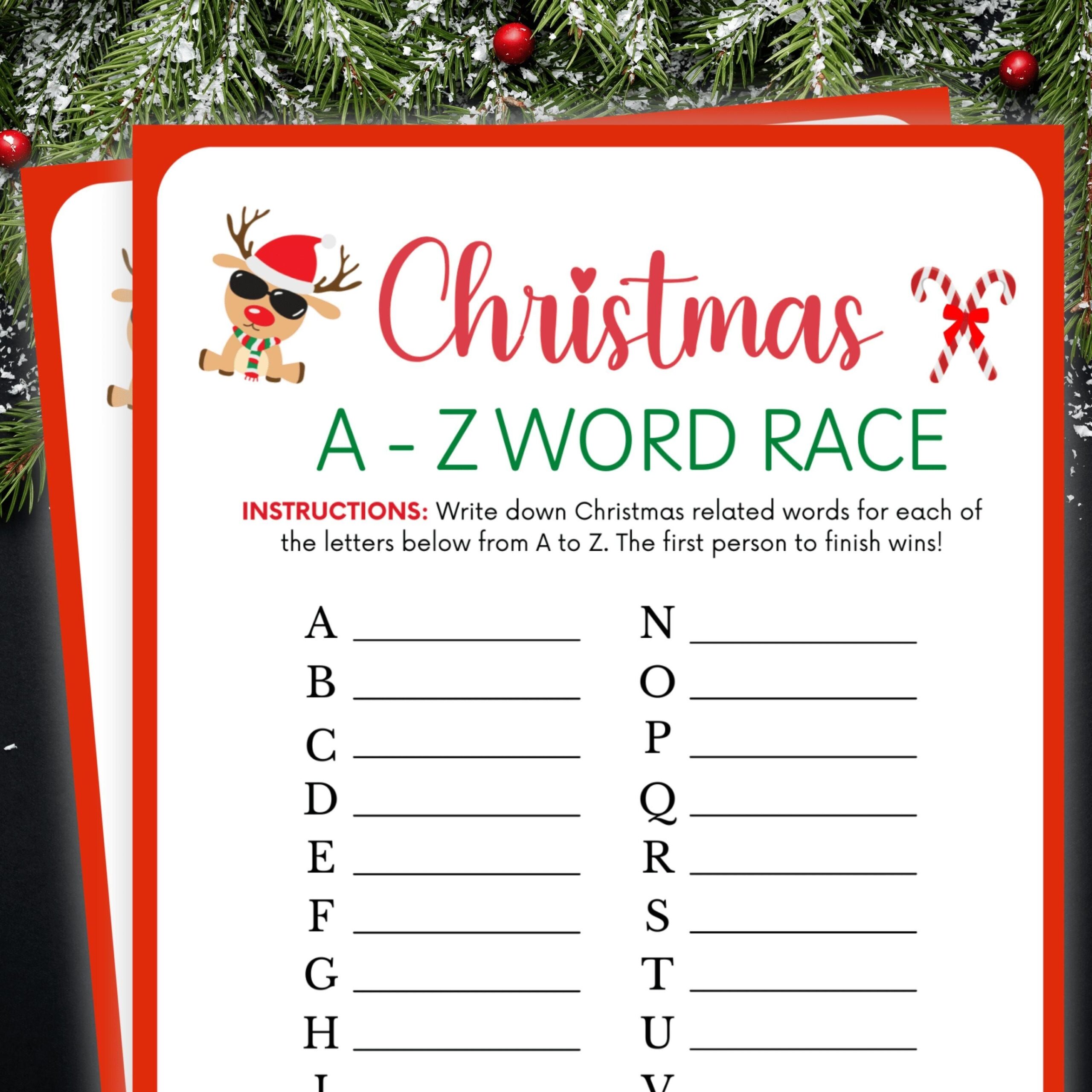 christmas party games for family printable
