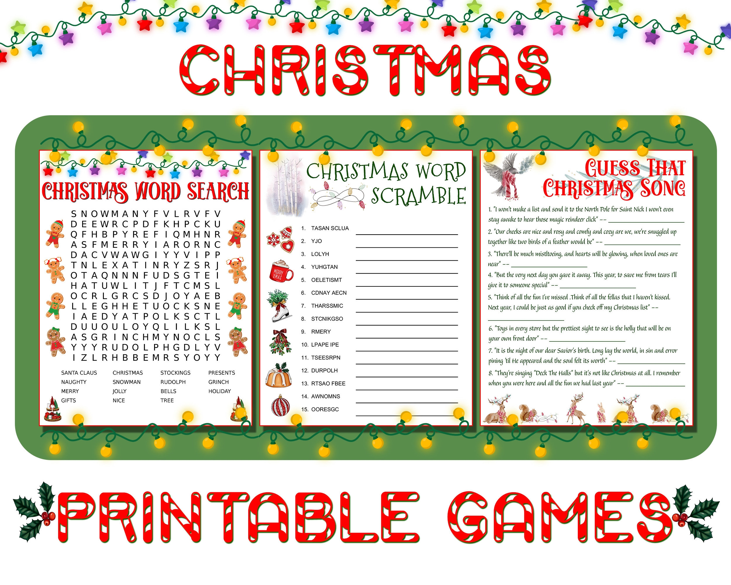 easy christmas games for family printable