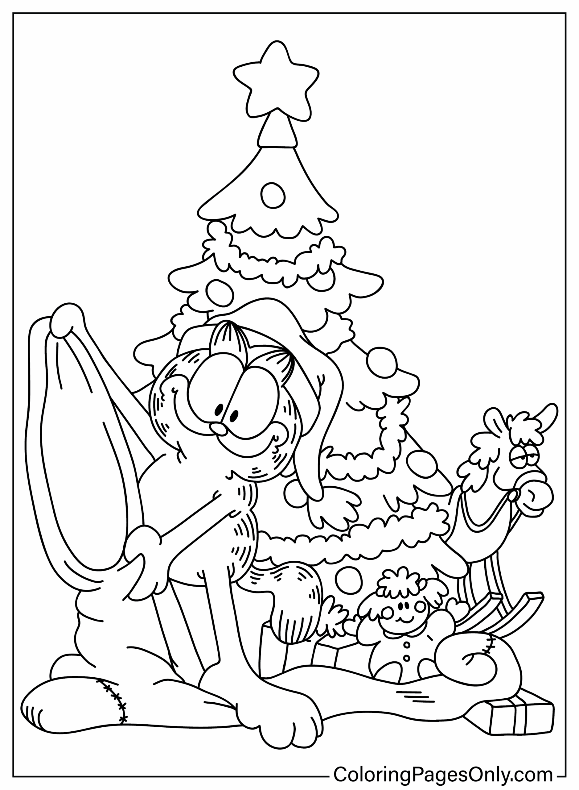 Christmas Garfield Coloring Page Free Printable Coloring Pages
