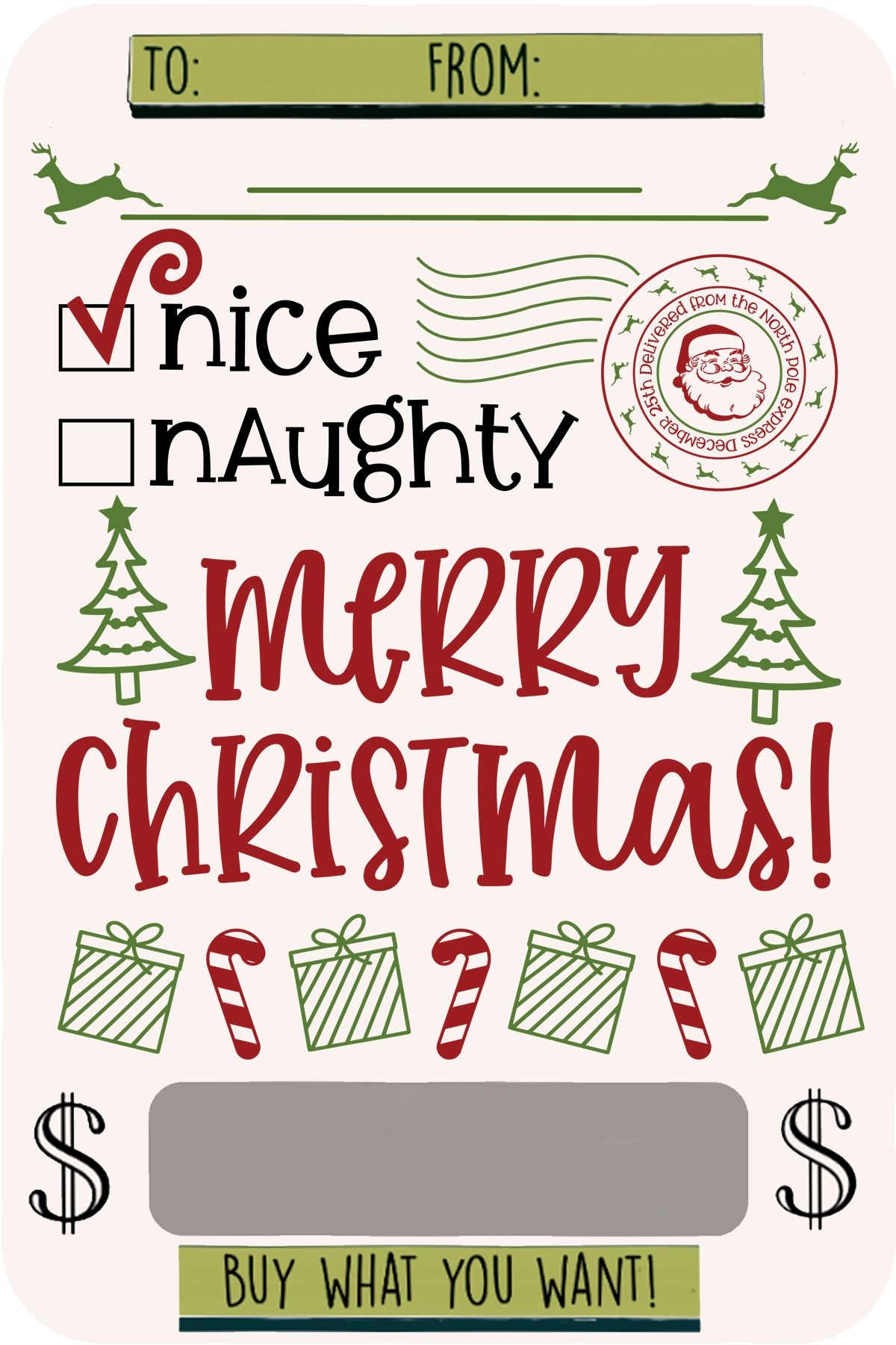 Christmas Money Cards Printable