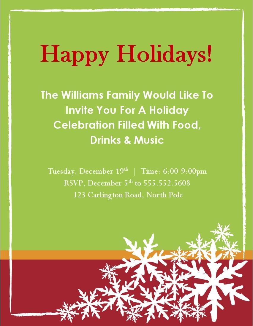 Christmas Party Invite Email Template
