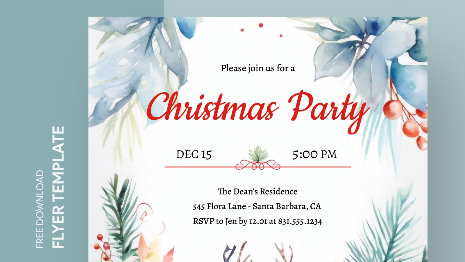 Christmas Party Invite Free Google Docs Template Gdoc io