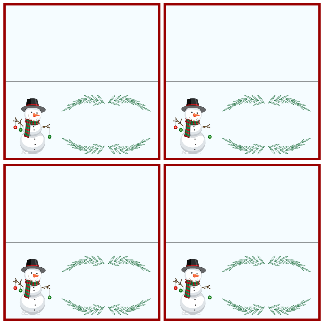 Christmas Place Cards 14 Free PDF Printables Printablee