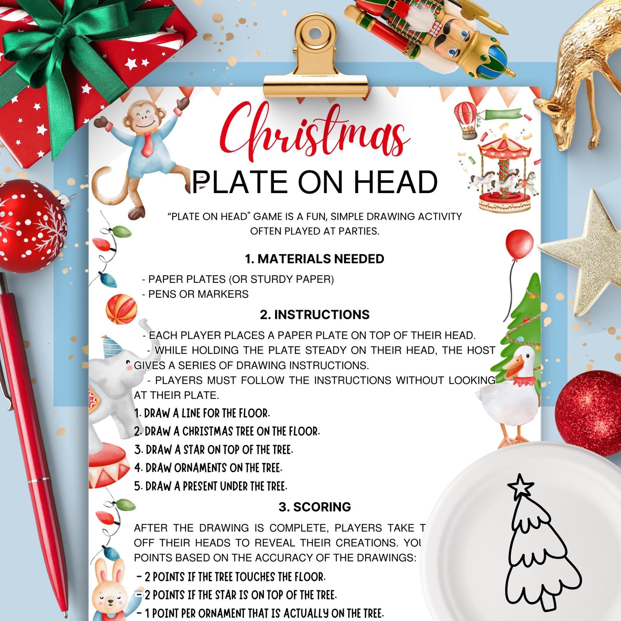 Christmas Plate On Head Game Fun Christmas Games Groups Adults