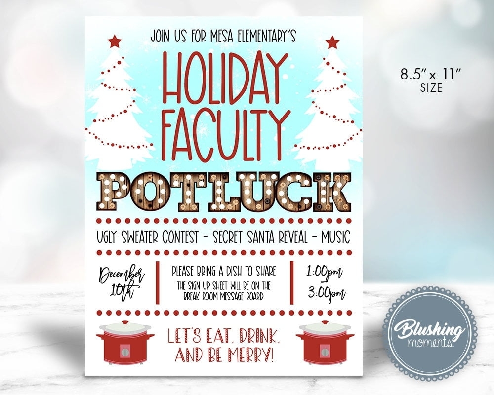 Christmas Potluck Invitation Template Free Printable Free Printable