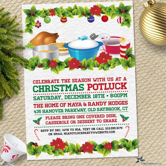 Christmas Potluck Invitation Template Free Printable Free Templates 