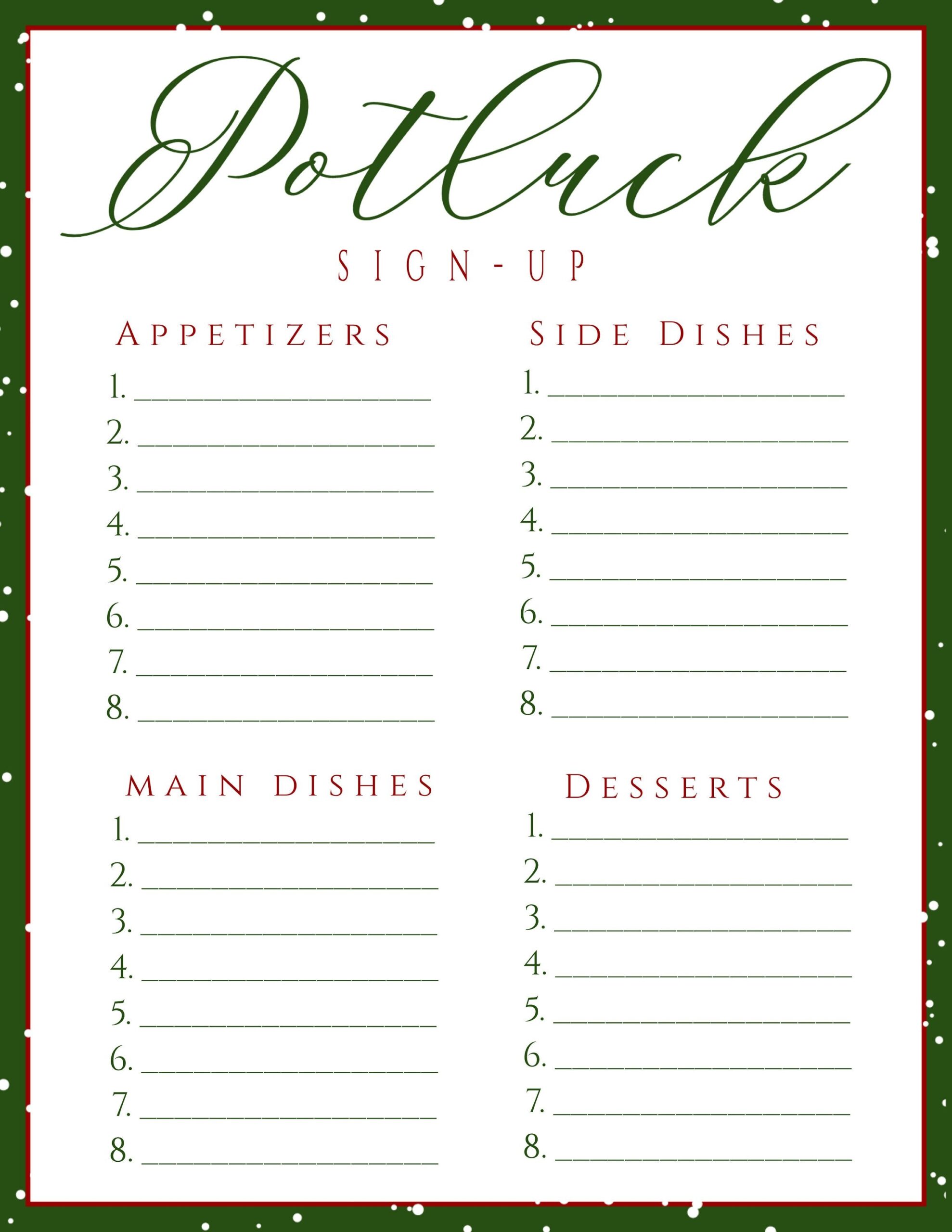 christmas potluck invitation template free printable