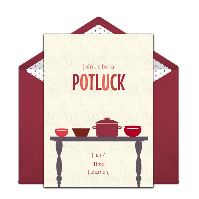 Christmas Potluck Invitation Template Free Printable