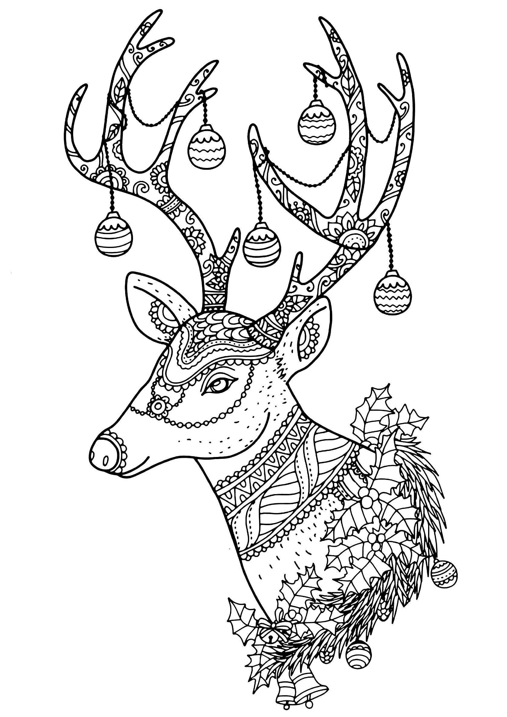 Christmas Reindeer Nontachai Hengtragool Christmas Coloring Pages 