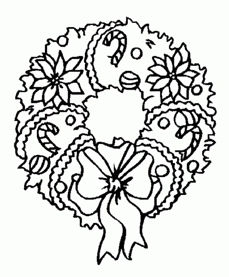 Christmas Wreath Coloring Pages