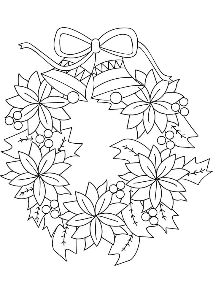 Christmas Wreath Coloring Page Free Printable Coloring Pages For Kids