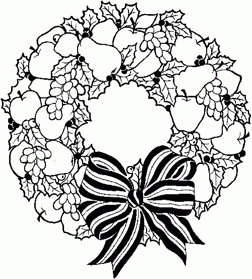Christmas Wreath Coloring Pages Wreath Ornaments