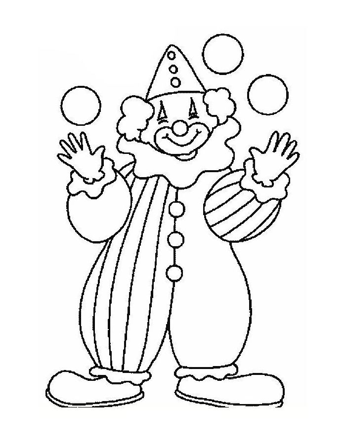 Circus Clown Coloring Pages Free Printable PDF
