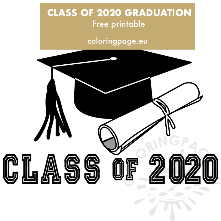 Class Of 2020 Graduation Printable Coloring Page