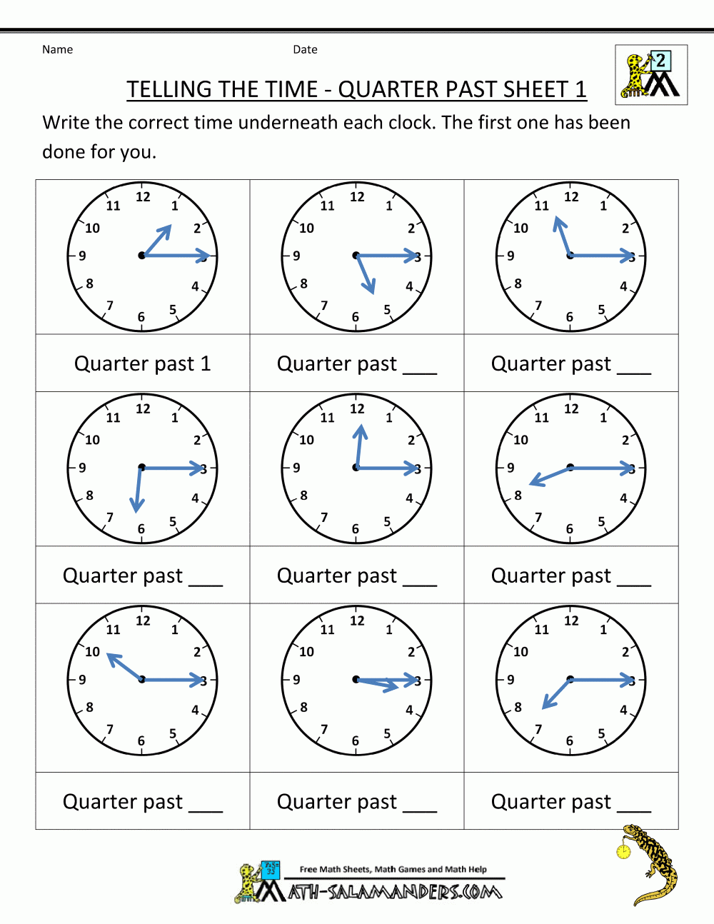 printable clock worksheets for 2nd grade