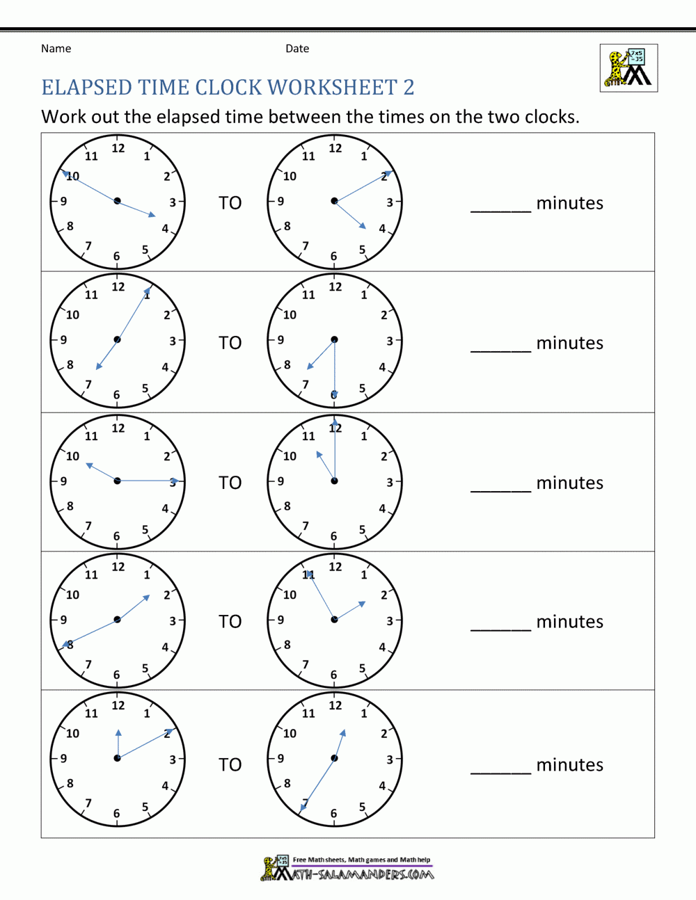 Clock Worksheets Printable 2nd Grade