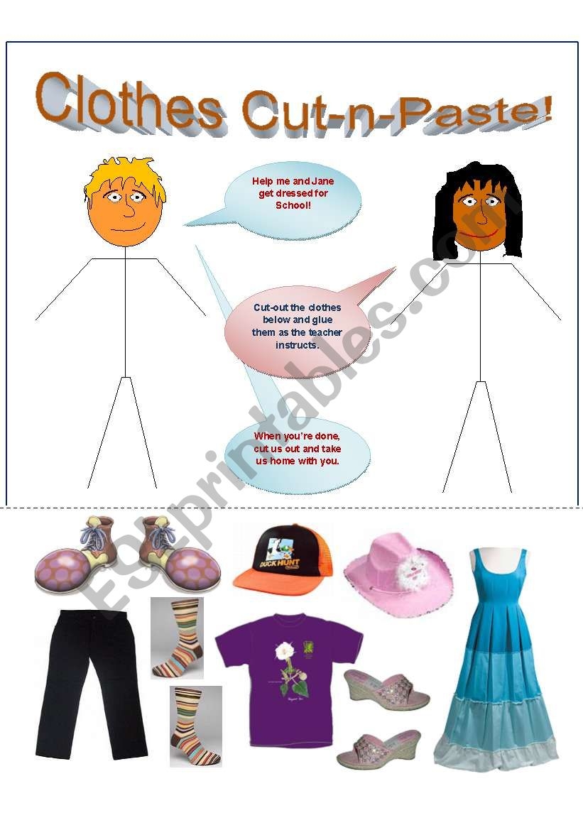 printable cut and paste clothes worksheet