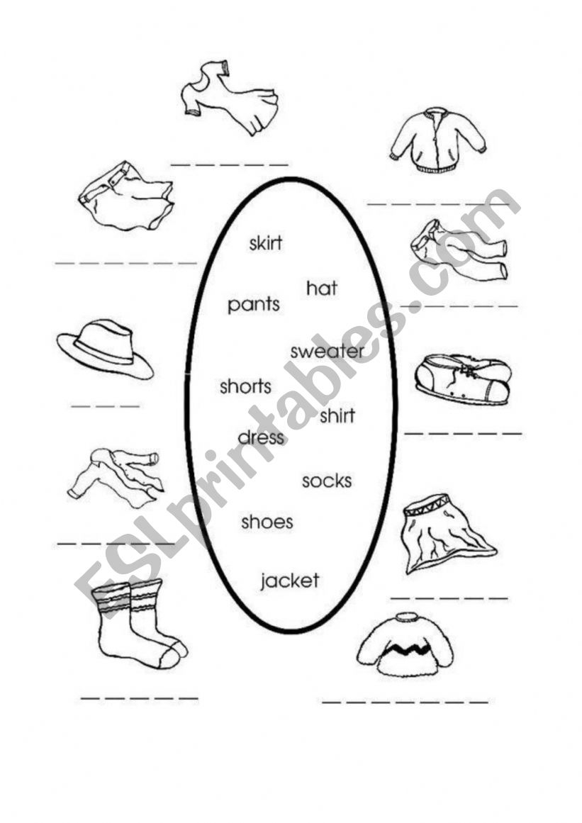 Clothes ESL Worksheet By Zdenaw