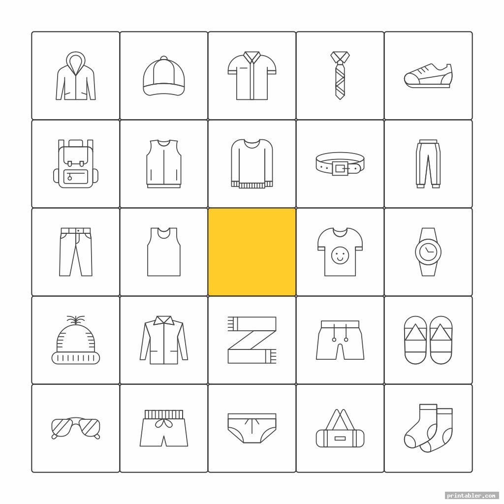 Clothes Printable Worksheets Gridgit