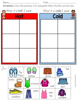 Clothes Words Sorting Worksheet By Learners Of The World TPT
