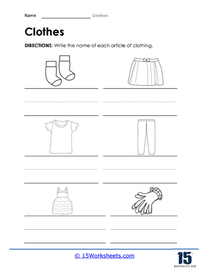 clothes worksheet free printable
