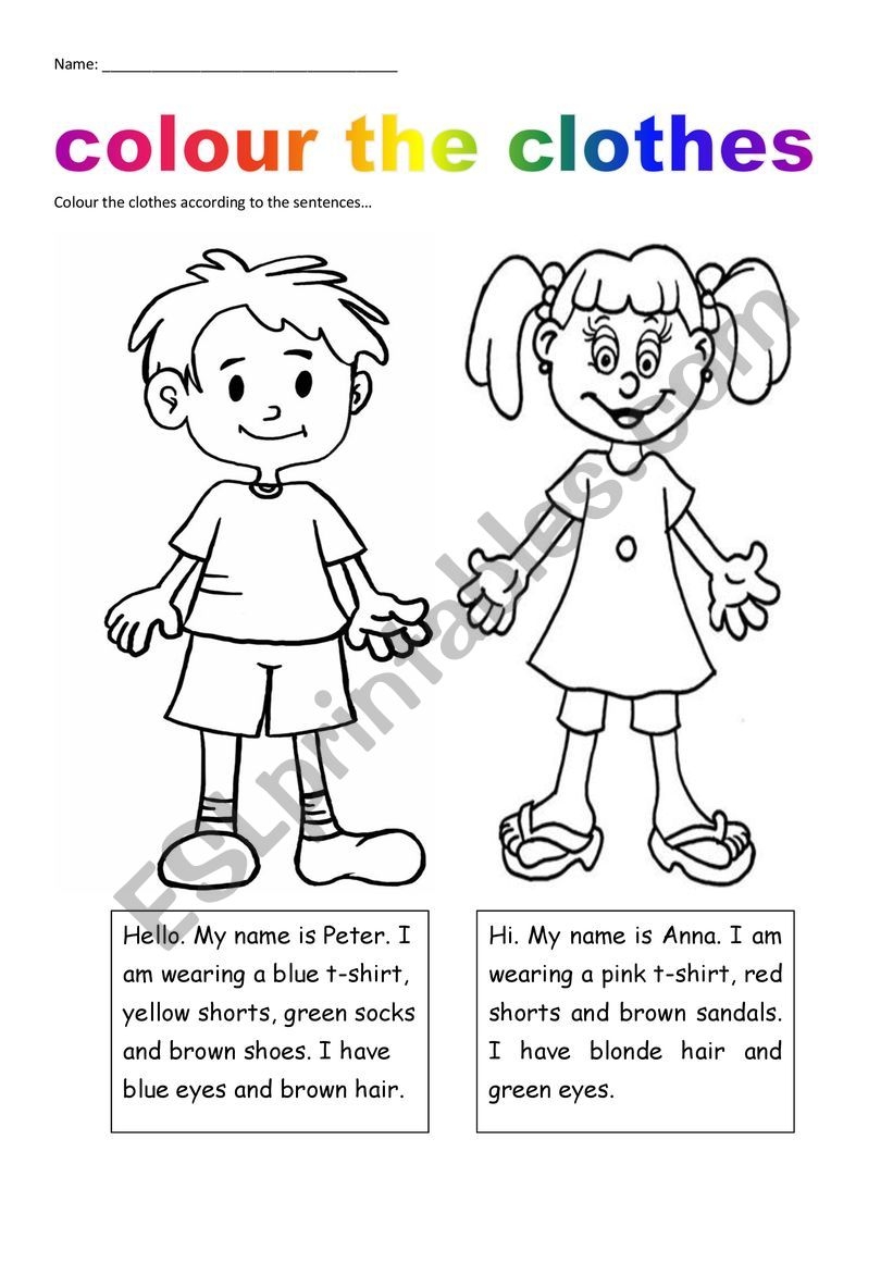 Clothes Worksheet