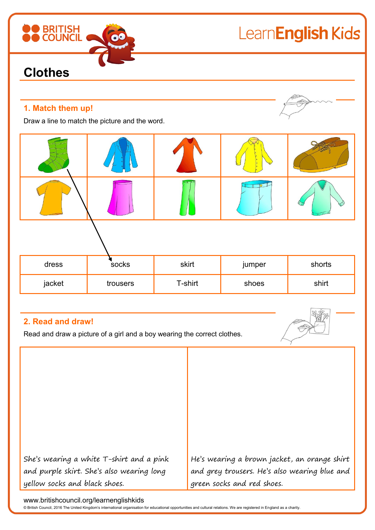 Clothes Worksheet Cartoon