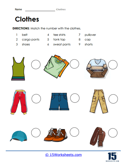Clothes Worksheet