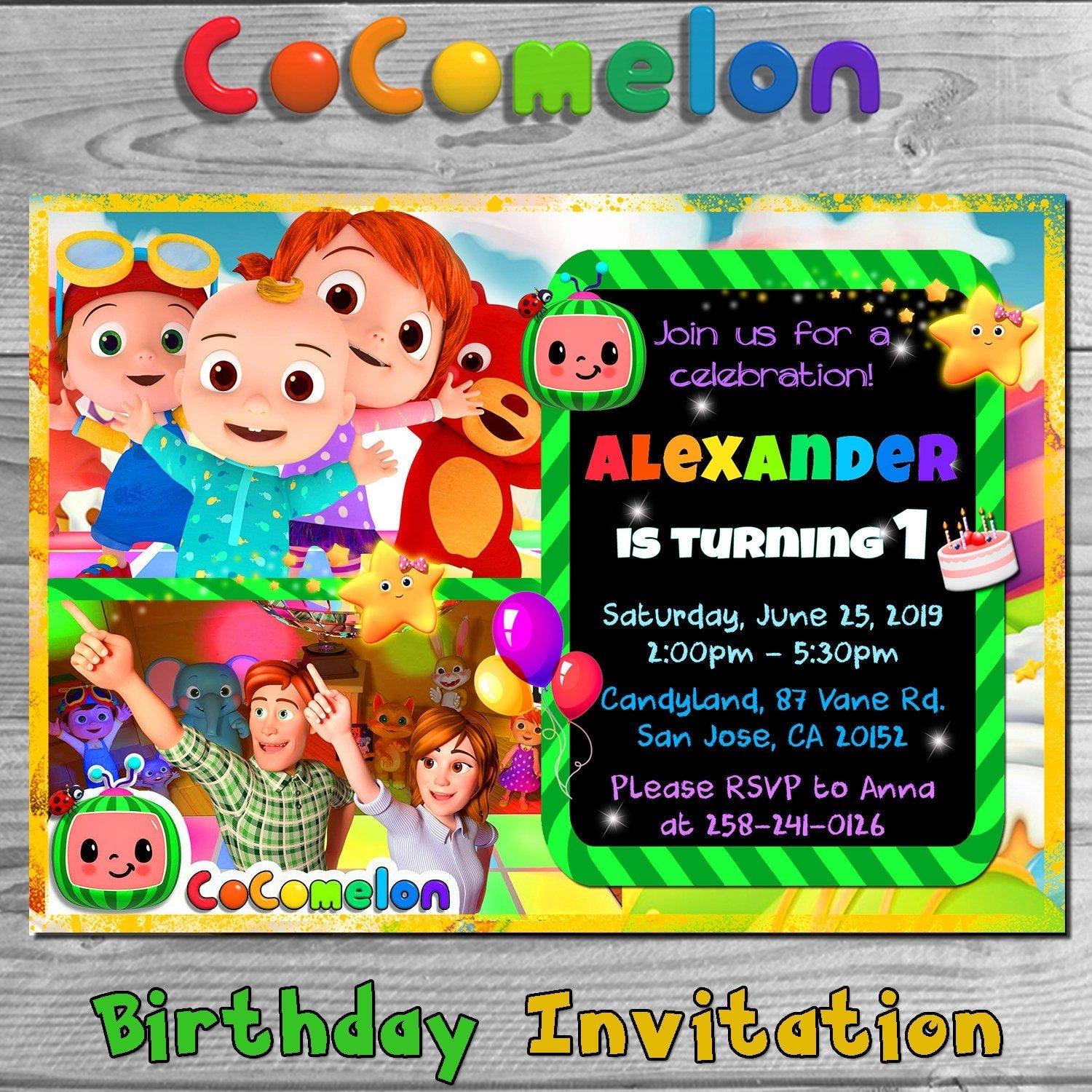 Cocomelon Invitation Cocomelon Invite Cocomelon Birthday Party FREE 