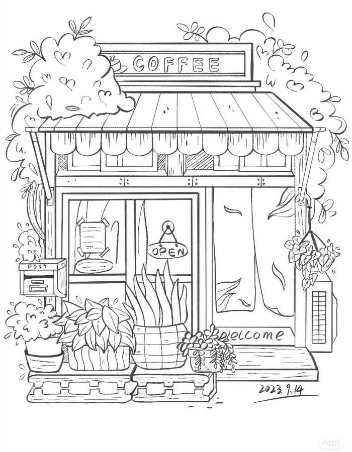 Coffee Coloring Pages Free Printable PDF 