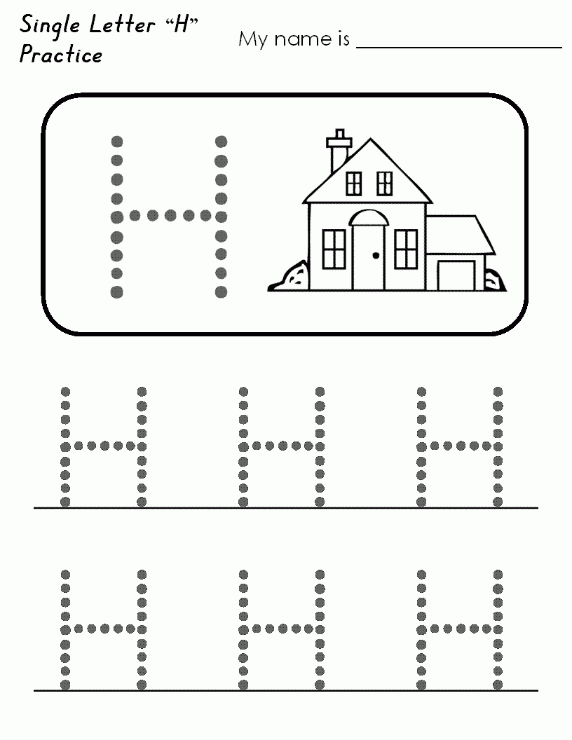 letter h preschool worksheets