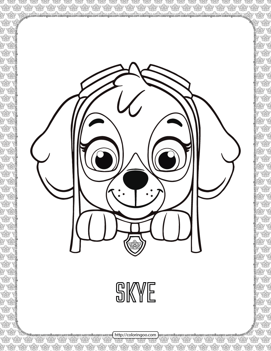 Collection Of Skye Paw Patrol Coloring Pages Free Printable