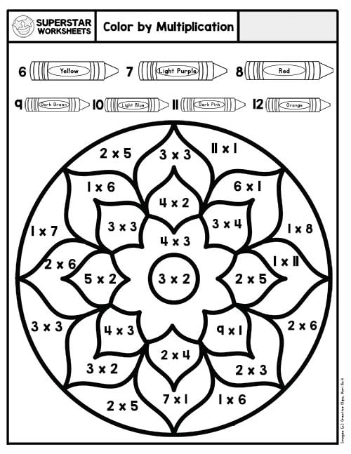 Color By Number Printables Superstar Worksheets