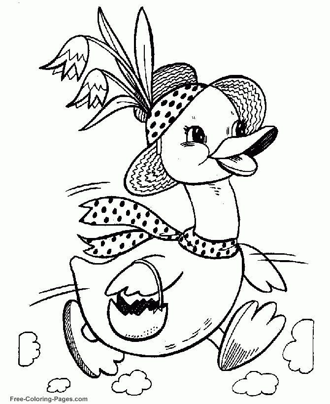 Color Easter Pages Easter Ducks