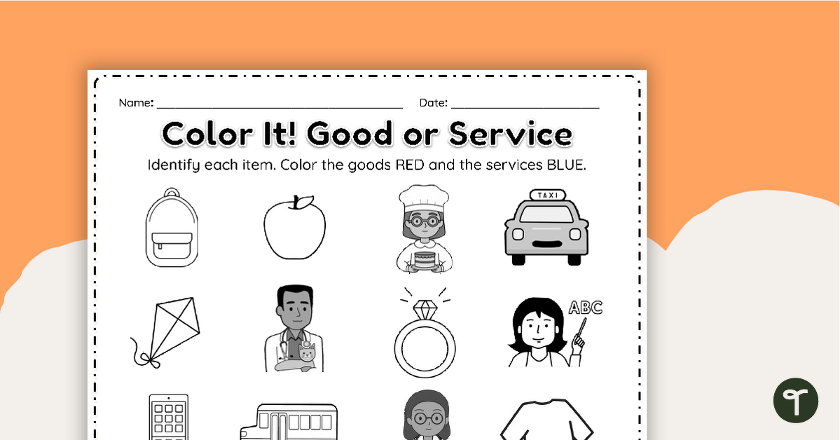 Color It Good Or Service Worksheet Teach Starter Worksheets Library