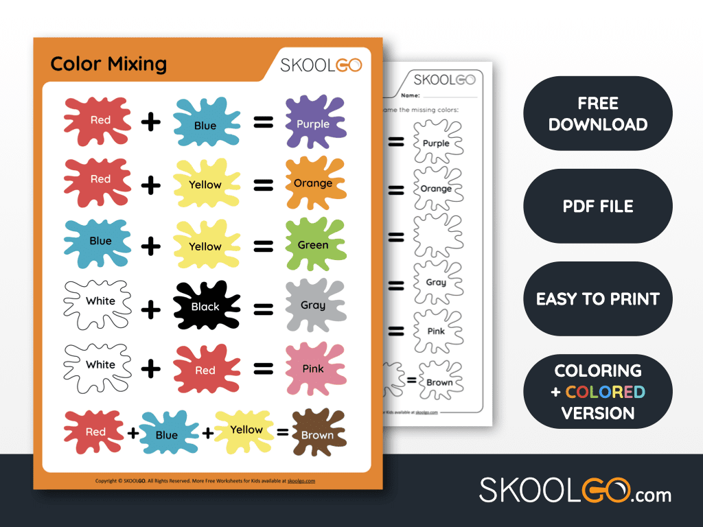 Color Mixing Free Worksheet SKOOLGO
