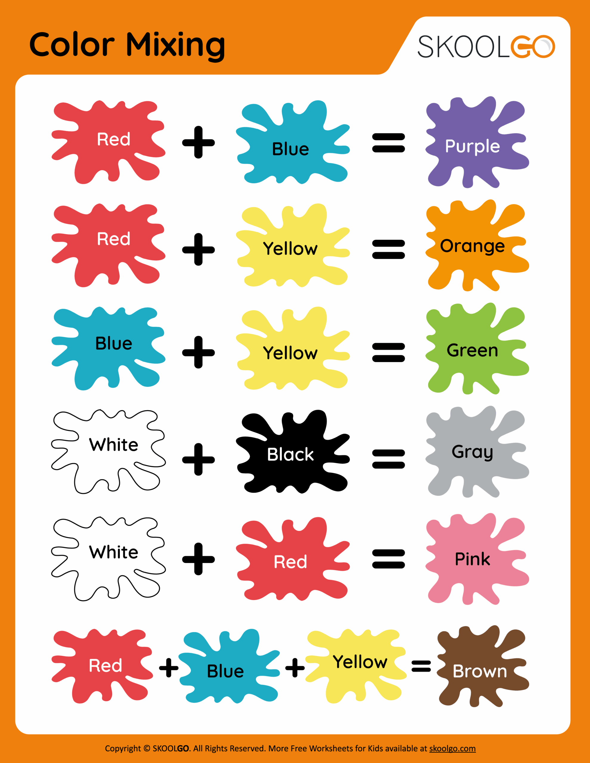 free printable color mixing worksheet
