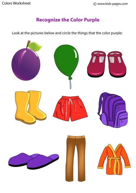 Color Purple Worksheet Free Worksheets Samples