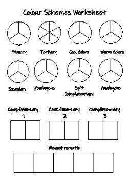Color Scheme Worksheet By The East Coast Art Teach TPT